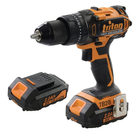 Triton 20V Brushless Combi Hammer Drill with 2 x 2.0Ah Batteries T20CHBL T20