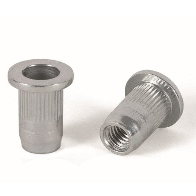 M6 Flange Rivet Nut Groved, Grip Range 0.5-3.0mm, Stainless Steel 316 (A4) Bralo 0373106009A4