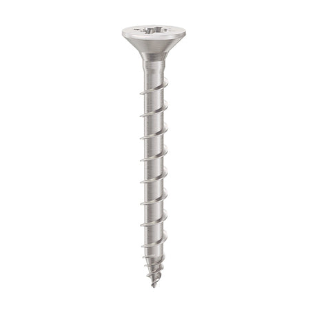 Exterior-Tite 4 x 40mm Countersunk Pozi PZ2 Woodscrew, Net Coat Silver. TFETCS4040