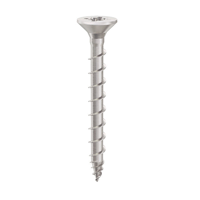 Exterior-Tite 4 x 40mm Countersunk Pozi PZ2 Woodscrew, Net Coat Silver. TFETCS4040