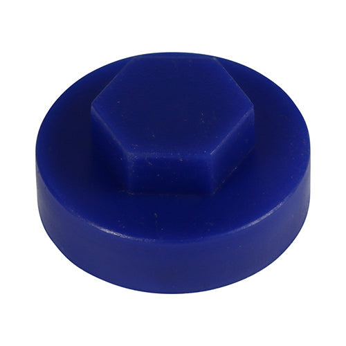19mm Cover Cap Ultra Marine RAL 5002 to suit hexagon head self drill screws 8mm 5/16" heads, with 19mm washers