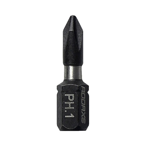 PH1 x 25mm Addax X6 Impact Screwdriver Bit (Pack of 10) 1PH25X6