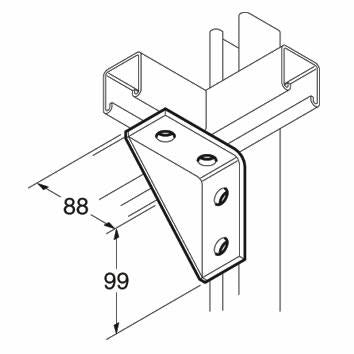 SB703 / P2484 Shelf Bracket, Unistrut compatible, stainless steel A4 (316)