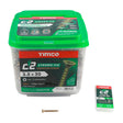 3.5 x 30 Timco C2 Strong Fix Premium Woodscrew, Countersunk Pozi, Steel Zinc / Yellow Plated (Tub of 1800) 35030C2TUB