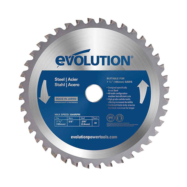Evolution 185mm TCT Steel Cutting Circular Saw Blade M185TCT-40CS