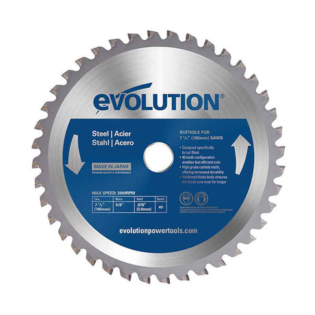 Evolution 185mm TCT Steel Cutting Circular Saw Blade M185TCT-40CS