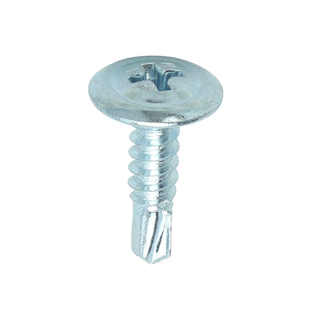 4.2 x 16 (No.8x5/8") Wafer Head No2. Phillips Steel Self Drill Screws, Bright Zinc Plated