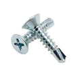 4.8 x 38 Thin Sheet Countersunk No.2 Phillips Steel Self Drill Screws, Bright Zinc Plated