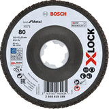 Bosch 115mm X-Lock 80 Grit Best for Metal Flap Disc, Angled Version, P/No. 2 608 619 199