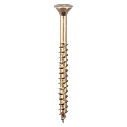 6.0 x 40 (12 x 1" 1/2) Timco Velocity Premium Countersunk Pozi Pz3, Woodscrew, Steel Zinc Yellow Finish, 60040VY