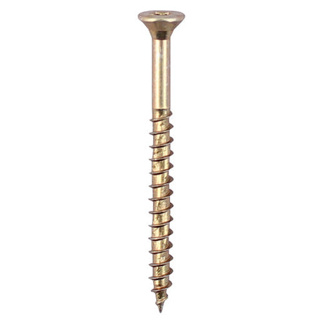 6.0 x 40 (12 x 1" 1/2) Timco Velocity Premium Countersunk Pozi Pz3, Woodscrew, Steel Zinc Yellow Finish, 60040VY