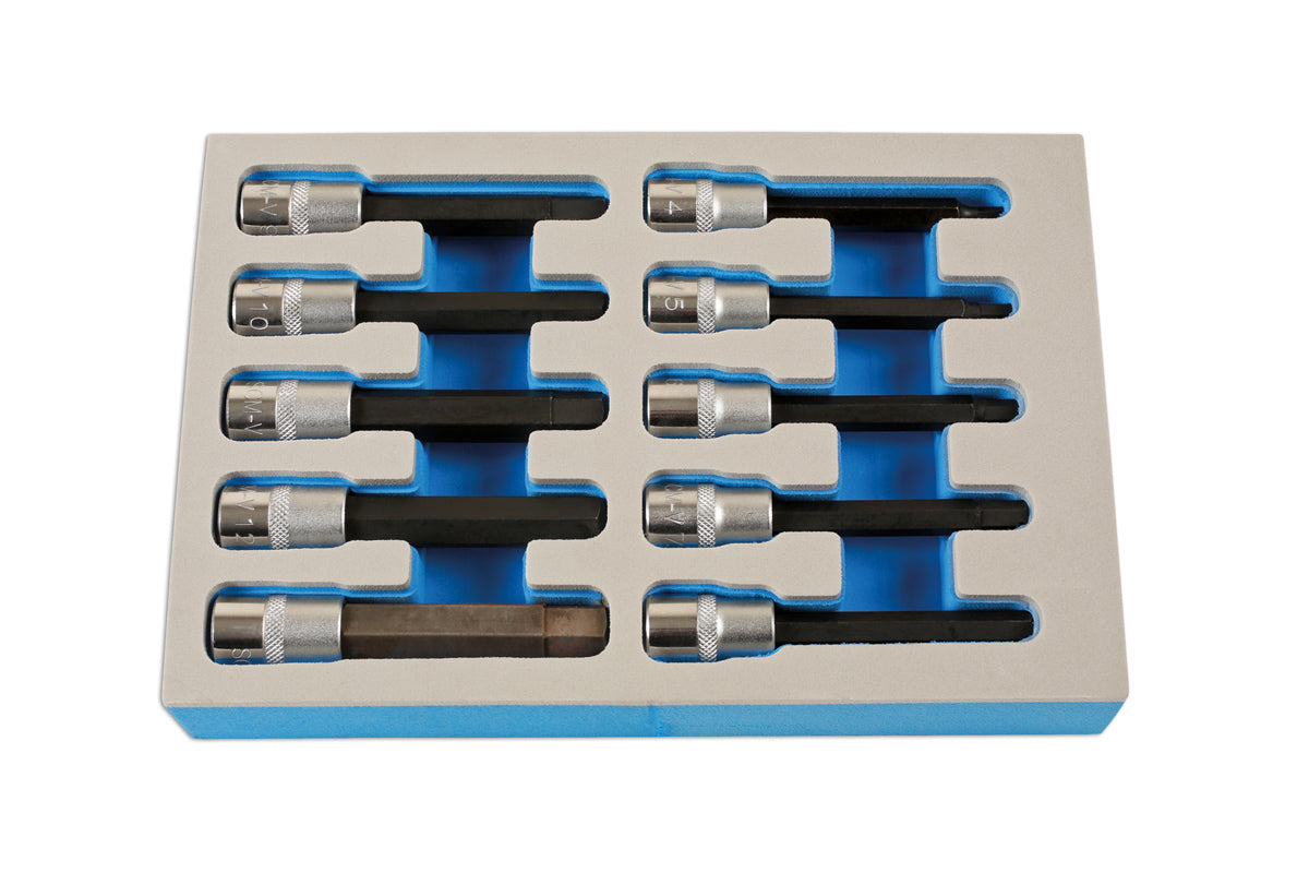 Laser 10 Piece 3/8" Drive 92mm Long Hex Drive Bit Set 7163