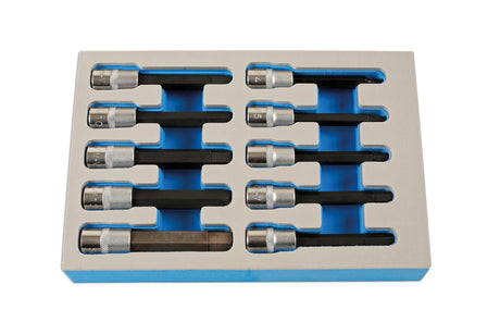 Laser 10 Piece 3/8" Drive 92mm Long Hex Drive Bit Set 7163