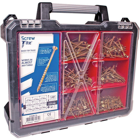 Screw-Tite 1300 Piece All Purpose Screws in Heavy Duty Trade Case, Tite-Fix TFSTCASE