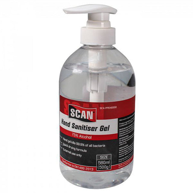 Scan Hand Sanitiser Gel 580ml SCAPPEHS500