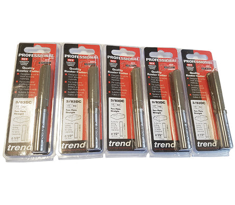 Trend T7 1/2" 2100W Variable Speed Router 240V with Free 5 Piece 1/2" TCT Cutters
