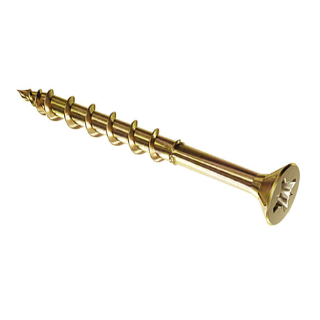 MDF-Tite 3.9 x 25mm Countersunk Pozi PZ2 Woodscrew, Net Coat Yellow. TFMT3925
