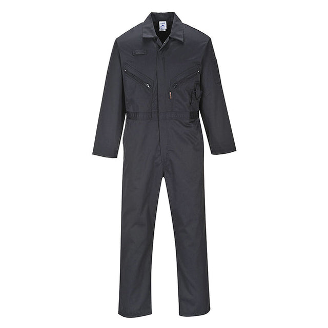 Medium Black Portwest Zipped Safety Coverall C813BKRM