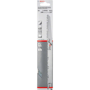 Bosch S1531L 240mm Sabre Saw Blade for wood (Pack Of 5) P/No. 2 608 650 676