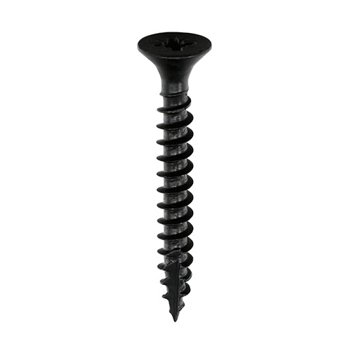 Timco 3.5 x 25mm (6 x 1") Countersunk Pozi, Classic Woodscrew, Black Passivated, 35025CLAB