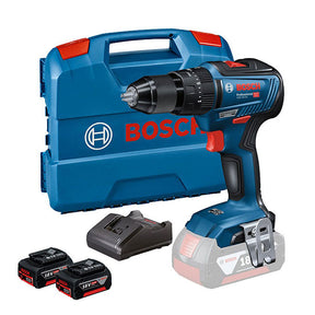 Bosch GSB 18V-55 Combi Drill with 2 x 5.0Ah Lion Batteries In L-Case Carry Case