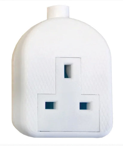 13 Amp 3 Pin White Rubber Single Socket 240V