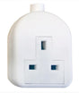 13 Amp 3 Pin White Rubber Single Socket 240V