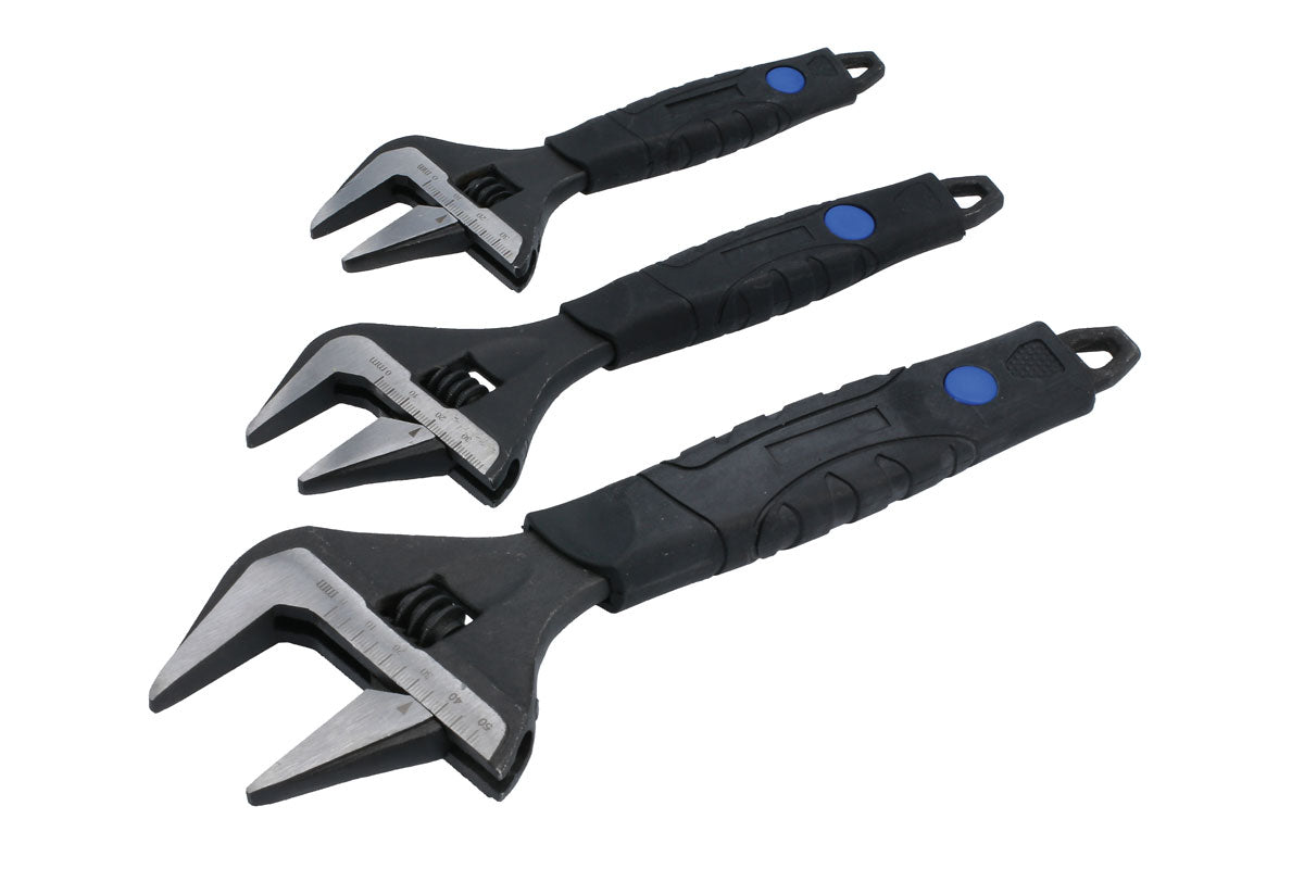 Laser 3 Piece Wide Mouth Adjustable Wrench Set
