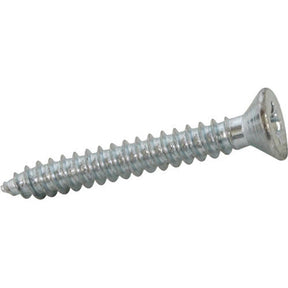 4 x 1/4" (2.9 x 6.3mm) Self Tapping Screw, Countersunk Pozi No.2 AB, Steel Bright Zinc Plated