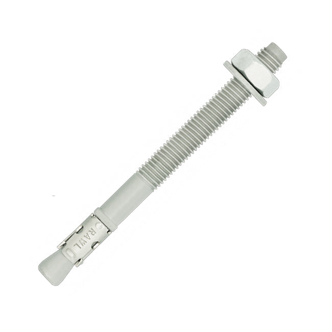 Rawlplug M8 x 75mm Mild Steel Through Bolt Galvanised Rawl R-XPT-HD-08075