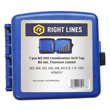 Right Lines 7 Piece M2 HSS Combination Drill Tap Countersunk Bit Set RLCOMBODRILL