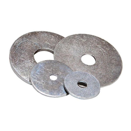 M10 x 40mm x 1.5mm Penny Mudguard Repair Washer Mild Steel Bright Zinc Plated
