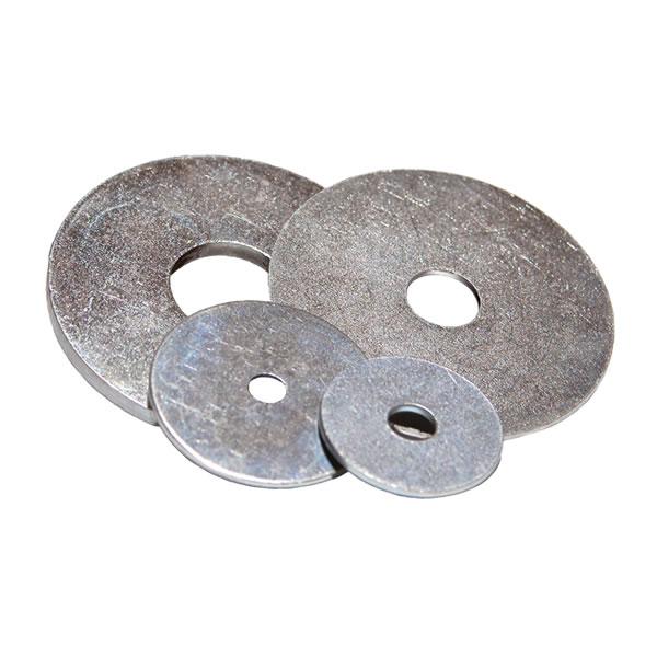 M10 x 40mm x 1.5mm Penny Mudguard Repair Washer Mild Steel Bright Zinc Plated