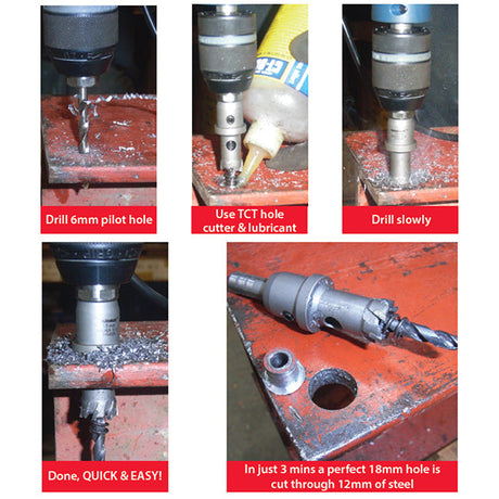 5 Piece Rotabroach 14, 16, 18, 20 & 22mm TCT Short (25mm) Metal Holecutter Kit