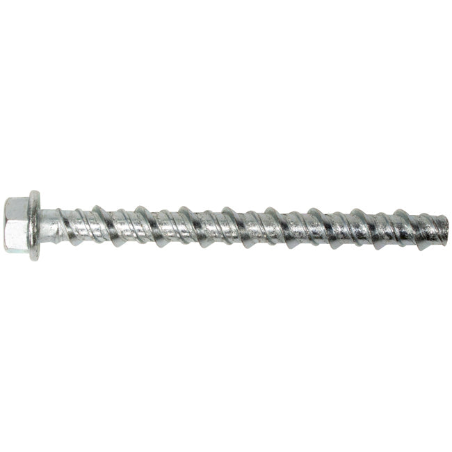 M6 x 50 Serbolt Hexagon Head Flange Concrete Screw Bolt, Bright Zinc plated