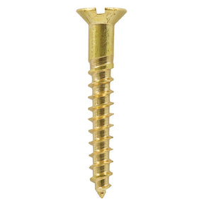10 x 1" 3/4 Countersunk Head Slot Brass Wood Screw