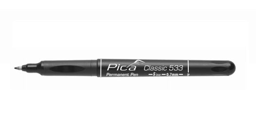 Pica 533/46 Permanent Pen Black Fine Tip 0.7mm