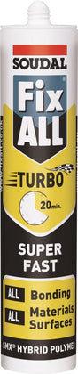 Soudal Fix All Turbo High Tack Sealant / Adhesive - Grey 290ml