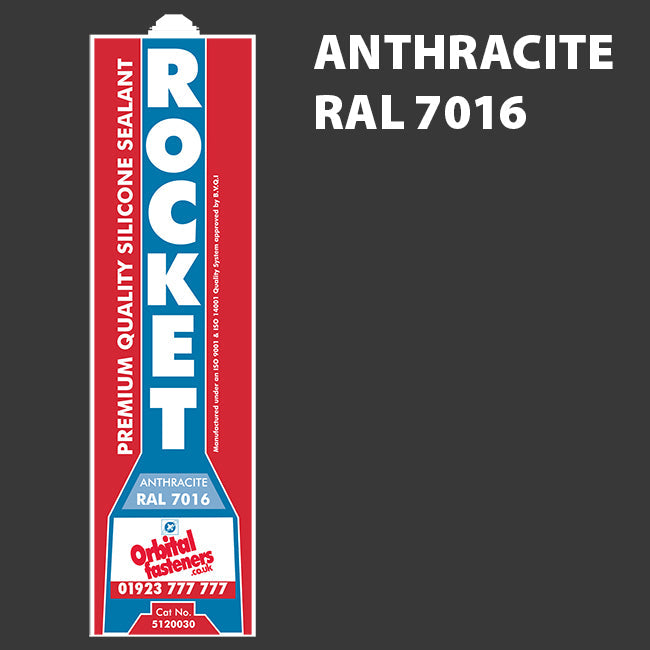Anthracite (RAL 7016) Rocket Premium Quality Silicone Sealant 300ml 5120030