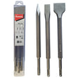 Makita 3 Piece 250mm Chisel Set, Point, Flat & Spade D-30134
