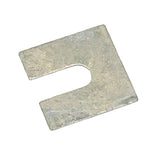 No.1 50mm x 50mm x 1mm with a 14mm slot (Suits bolts up to M12) Steel Metal Horseshoe Trouser Shim galvanised