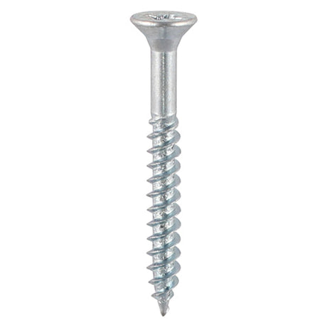 12 x 2"1/2 (6.0x60mm) Timco Twin-Thread Countersunk Pozi Woodscrews, Bright Zinc Plated, 12212CWZ