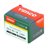 Timco 3.0 x 16mm (4 x 5/8) Countersunk Pozi Pz1, Classic Woodscrew, Steel Zinc / Yellow Plated, 30016CLAF