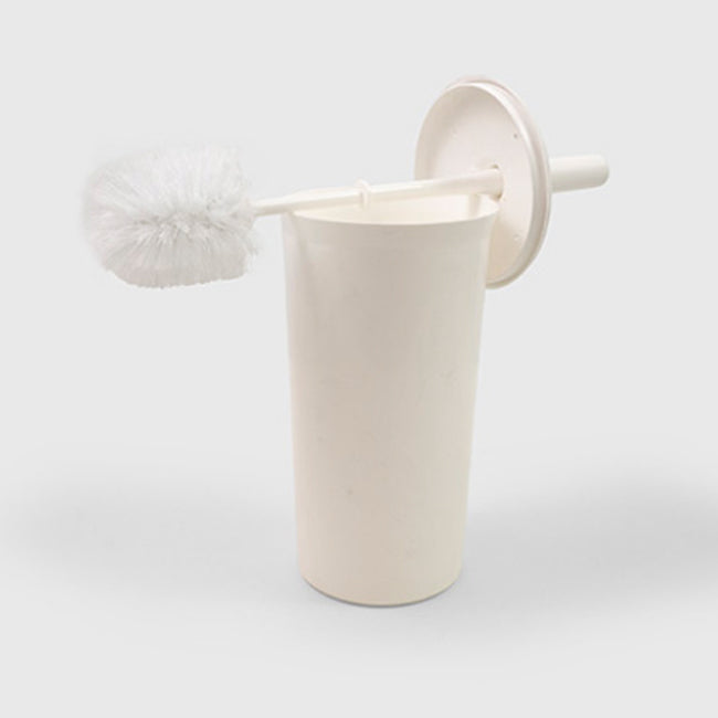 DOMED HEAD TOILET BRUSH WITH TALL ENCLOSED HOLDER 385mm Handle N11