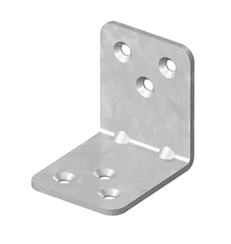 48mm x 48mm x 40mm x 2.5mm Heavy Duty Angle Bracket Galvanised, 4mm Countersunk Holes