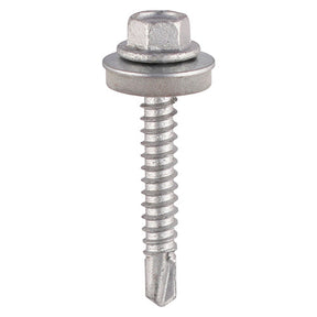 5.5 x 32 Timco Hex Self Drill Screws with 16mm bonded washer, Exterior Quality Plating, for 1.2 - 5.0mm steel thickness L32W16B