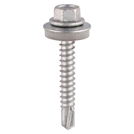 5.5 x 32 Timco Hex Self Drill Screws with 16mm bonded washer, Exterior Quality Plating, for 1.2 - 5.0mm steel thickness L32W16B