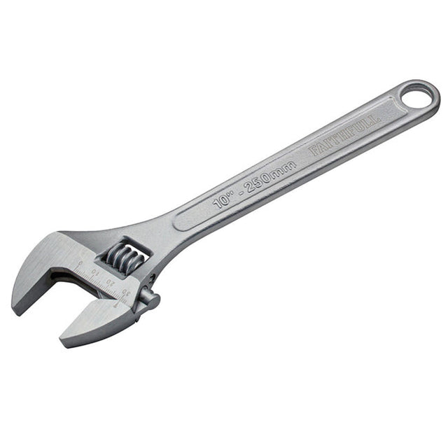 10" (250mm) Faithfull Chrome Adjustable Wrench FAIAS250MC