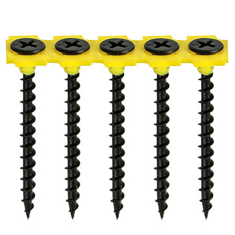 TIMco 3.5 x 65 Universal Collated Drywall Screws, Phillips Drive, Black Phosphate Finish, Pack of 1000 -  00065COLDYS