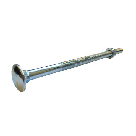 M10 x 280 Mild Steel Carriage / Coach / Cup Square Bolts, c/w Hexagon Nut Zinc Plated, DIN 603/934